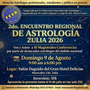 En Maracaibo: «2do Encuentro Regional de Astrología Zulia 2026»